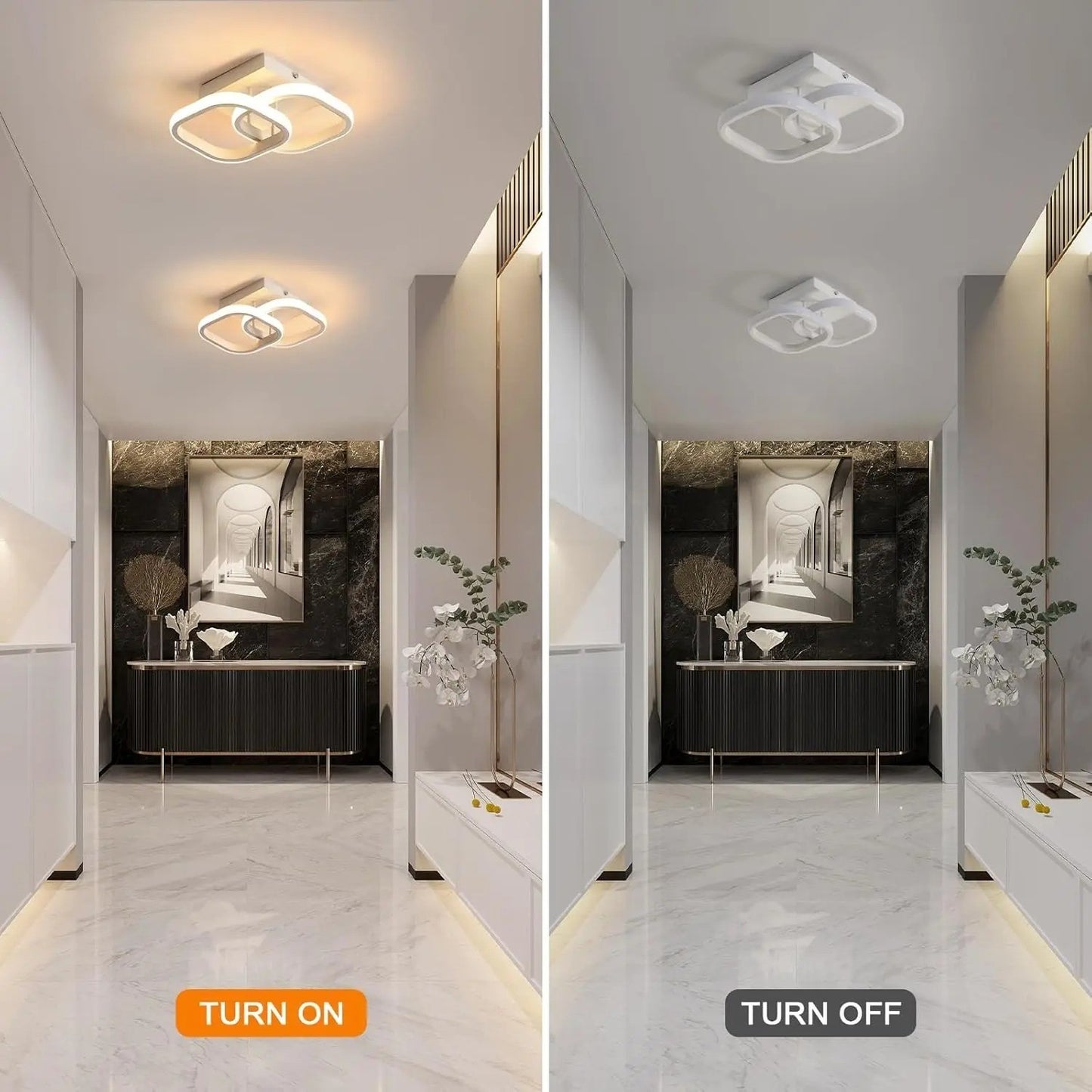 Plafonnier LED Moderne 22W Blanc Chaud 3000K – Luminaire Design Couloir Salon