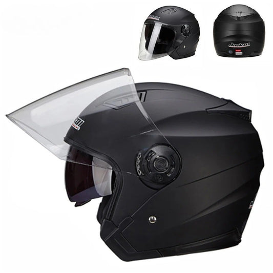 Casque Moto Scooter Confort – Design Moderne – Blanc Noir M L XL