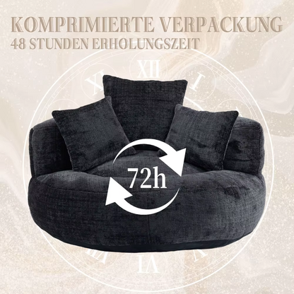 Fauteuil cocooning rond 1 place – Canapé lounge en chenille premium