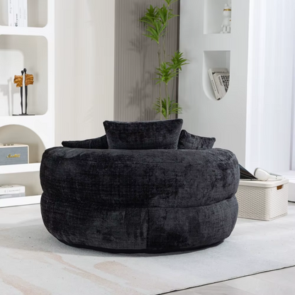 Fauteuil cocooning rond 1 place – Canapé lounge en chenille premium