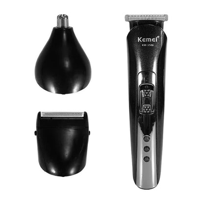 Tondeuse Cheveux Électrique 3-en-1 Rechargeable USB – Barbe Nez Corps