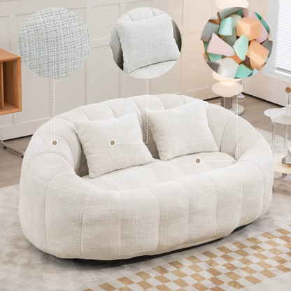 Canapé lounge cocooning en chenille – Design contemporain