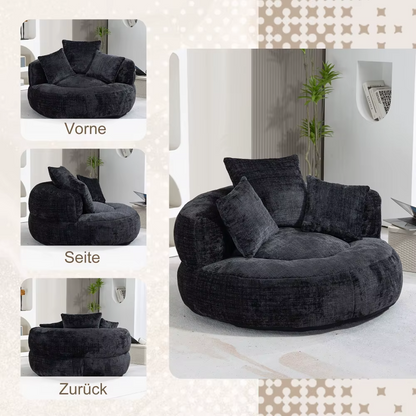 Fauteuil cocooning rond 1 place – Canapé lounge en chenille premium