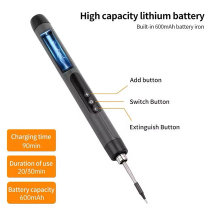 Kit Fer à Souder USB Type C Portable Sans Fil 450°C Batterie 600mAh Température