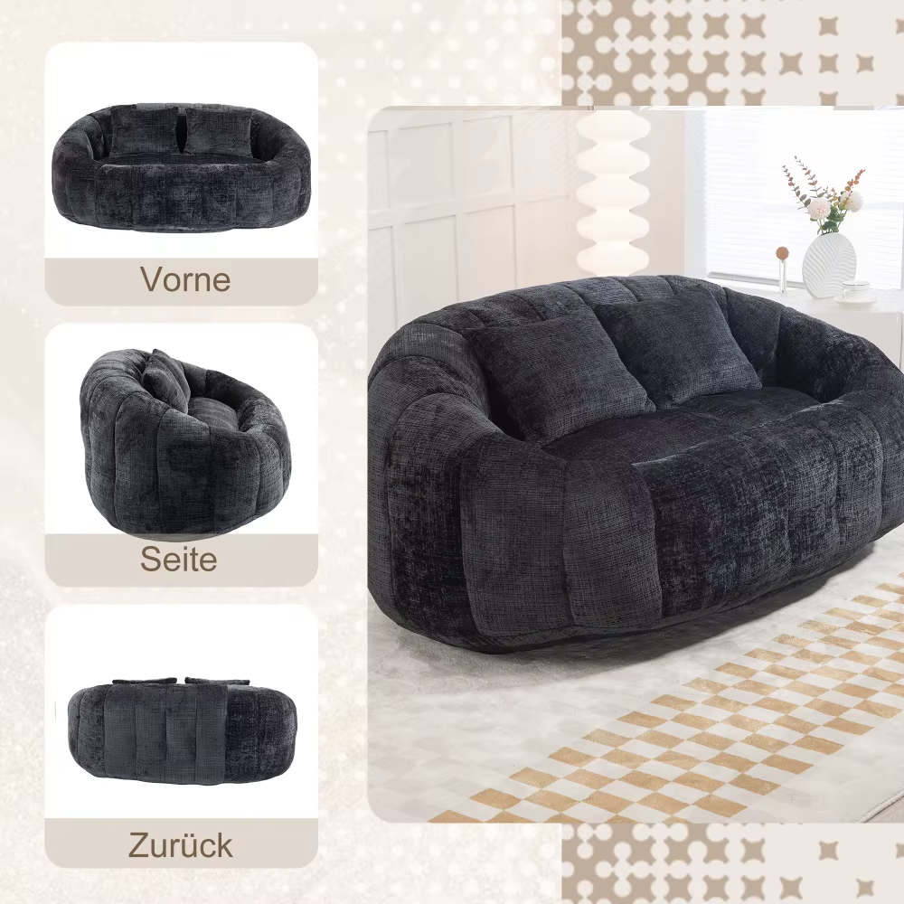 Canapé lounge cocooning en chenille – Design contemporain