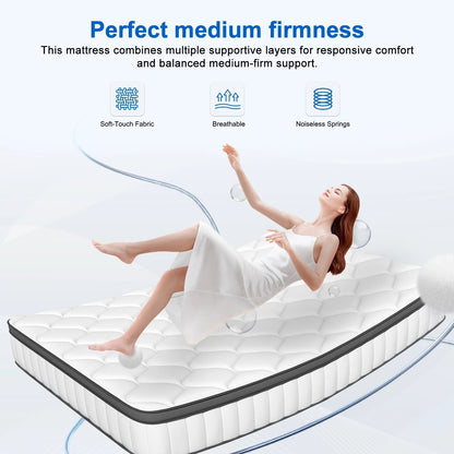 MATELAS 140X190 140X200 90X190 90X200 HAUTEUR 25 CM 9 ZONES PREMIUM