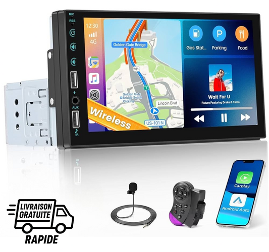 Autoradio Tactile Apple CarPlay Android Bluetooth Mirror-Link