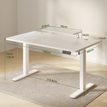 Bureau Électrique Réglable en Hauteur 120x60 cm – Blanc ou Noir – Ergonomique