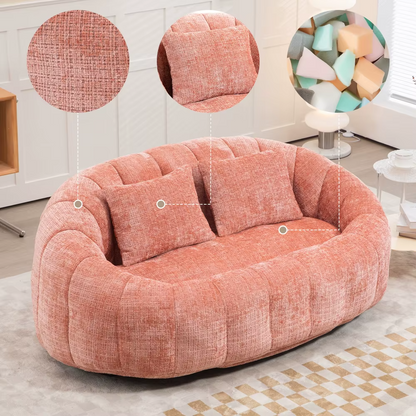 Canapé lounge cocooning en chenille – Design contemporain