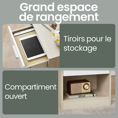 Table de Chevet Moderne avec Tiroir – Rangement – Design Scandinave – UE