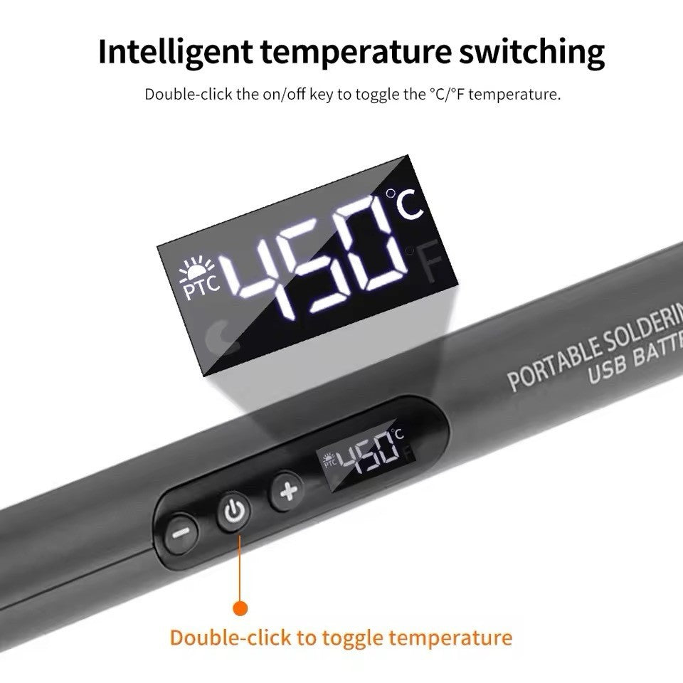 Kit Fer à Souder USB Type C Portable Sans Fil 450°C Batterie 600mAh Température