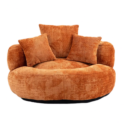 Fauteuil cocooning rond 1 place – Canapé lounge en chenille premium
