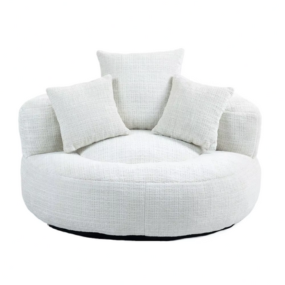 Fauteuil cocooning rond 1 place – Canapé lounge en chenille premium
