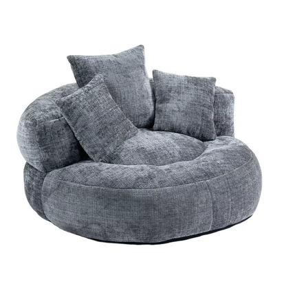 Fauteuil cocooning rond 1 place – Canapé lounge en chenille premium
