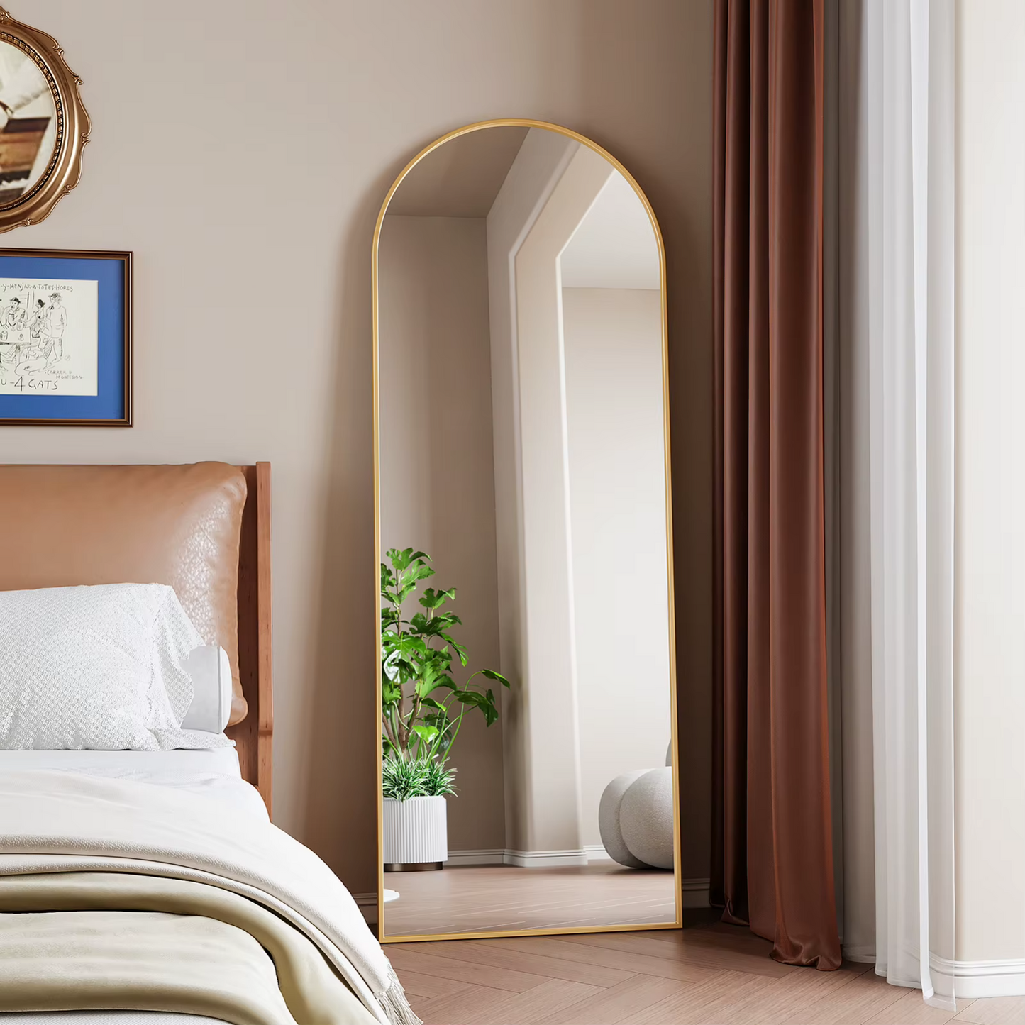 Grand miroir de sol design – Style contemporain