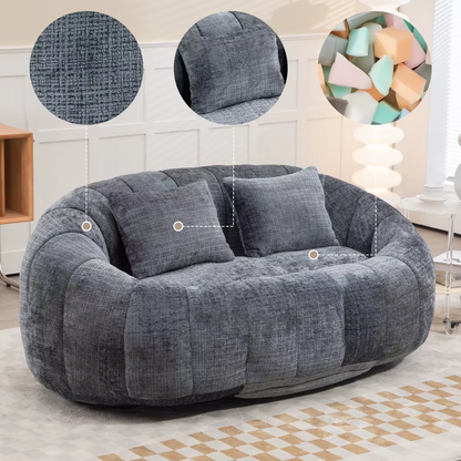 Canapé lounge cocooning en chenille – Design contemporain