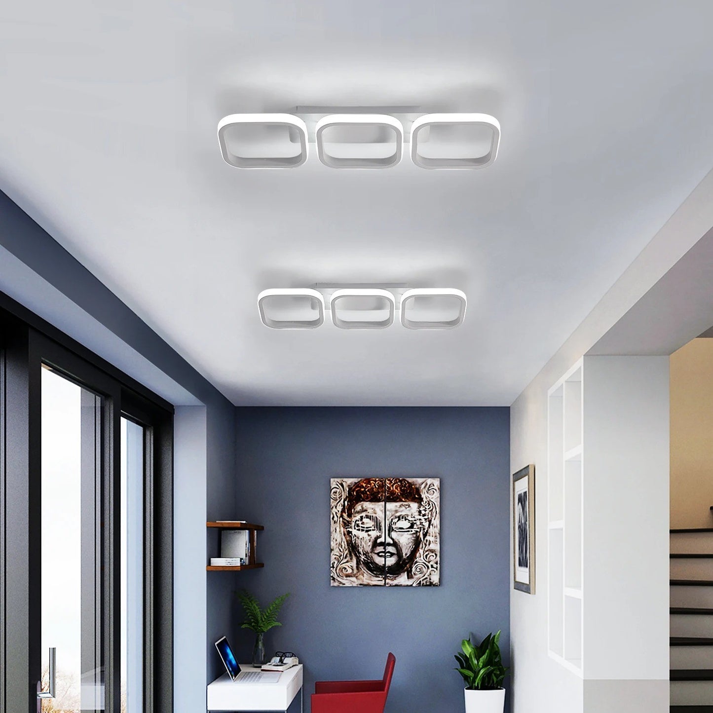 Plafonnier LED Moderne 32W Blanc 6000K – Luminaire Design Salon Chambre