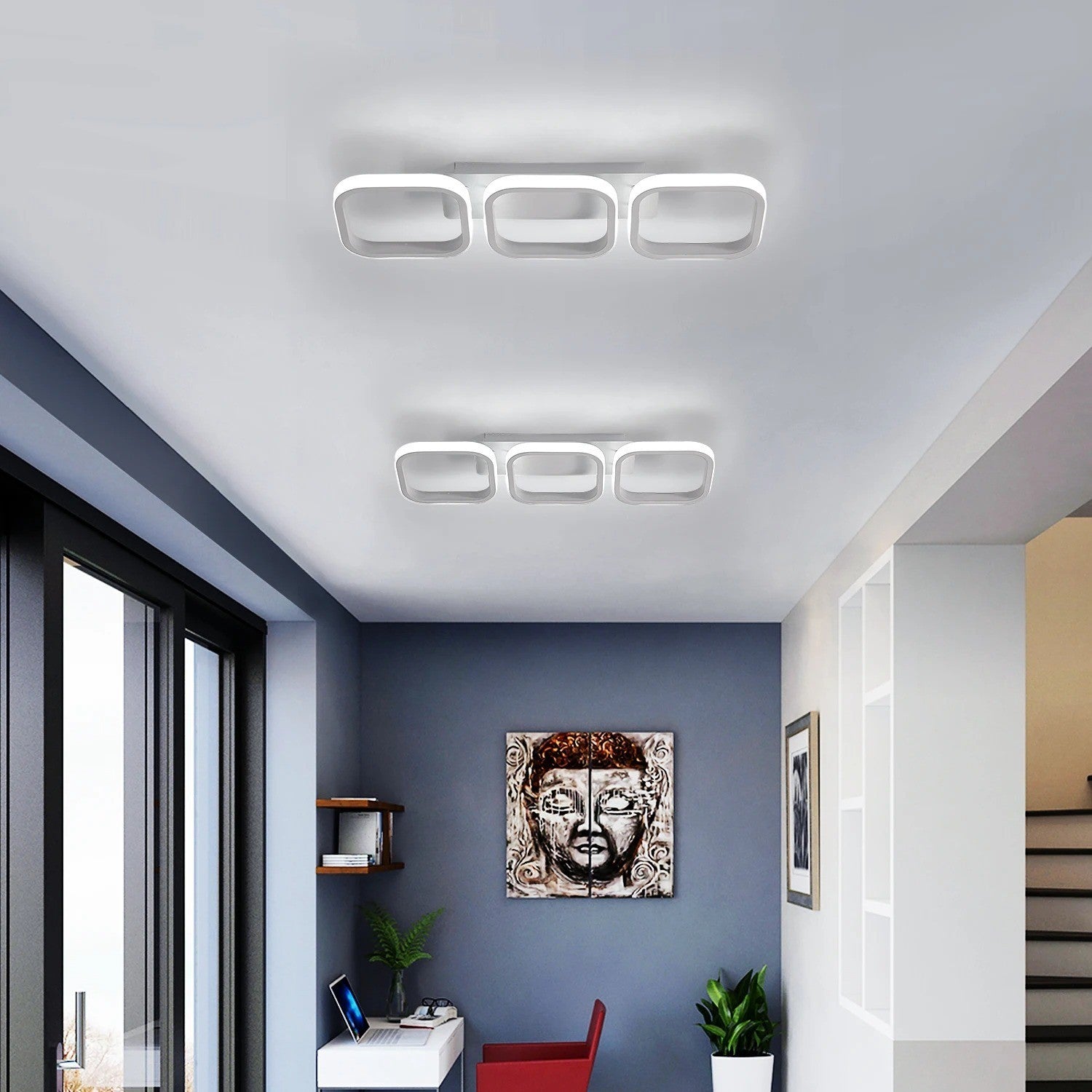 Plafonnier LED Moderne 32W Blanc 6000K – Luminaire Design Salon Chambre