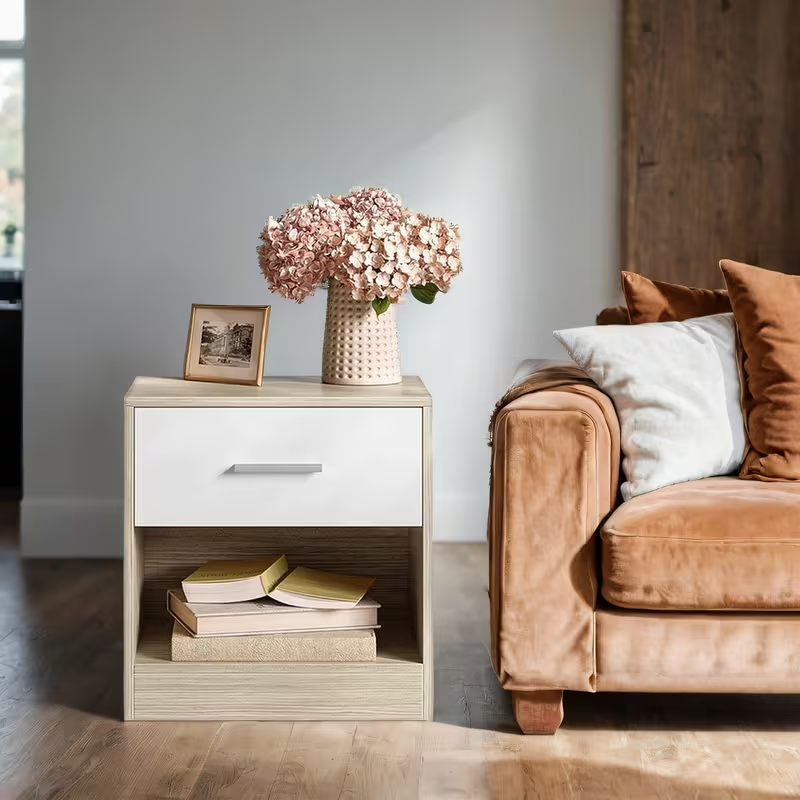 Table de Chevet Moderne avec Tiroir – Rangement – Design Scandinave – UE