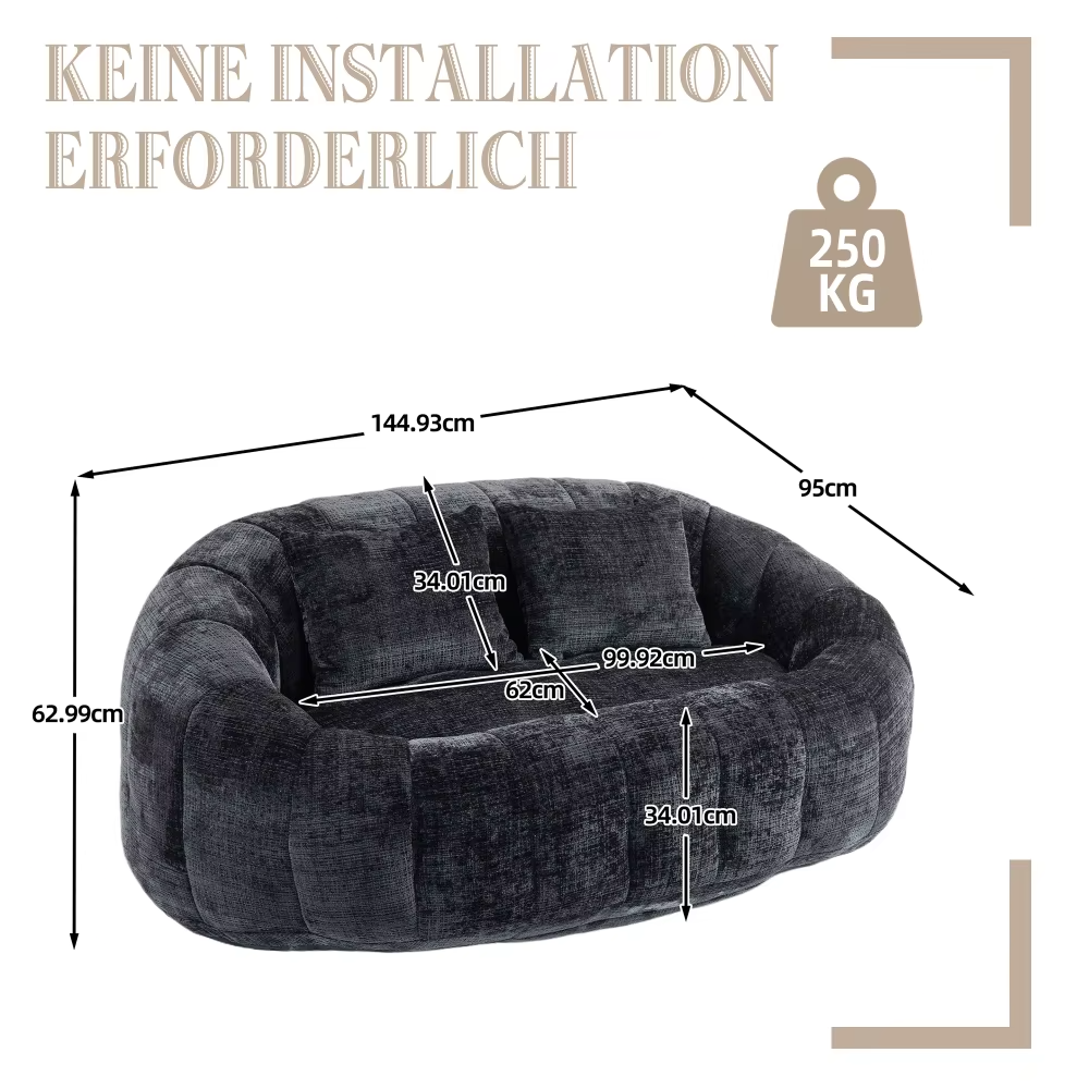 Canapé lounge cocooning en chenille – Design contemporain