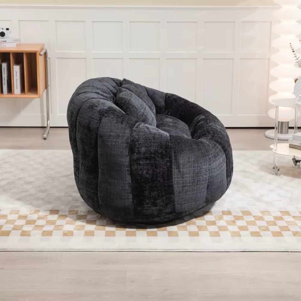 Canapé lounge cocooning en chenille – Design contemporain
