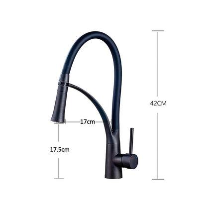 Mitigeur de Cuisine Flexible Noir/Chrome – Robinet Évier Douchette Extractible