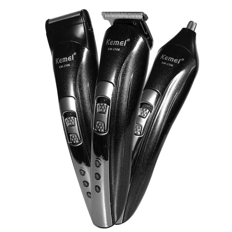 Tondeuse Cheveux Électrique 3-en-1 Rechargeable USB – Barbe Nez Corps