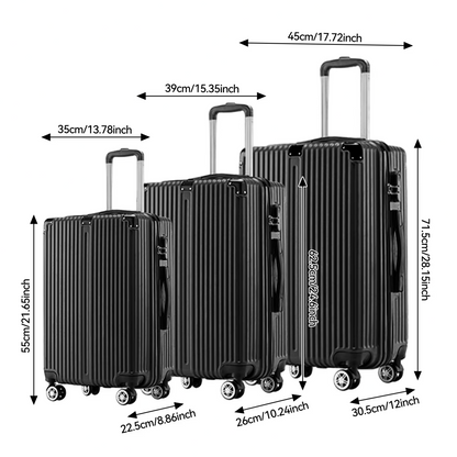 Lot de 3 Valises Rigides S M L – Serrure TSA – 4 Roues – Voyage