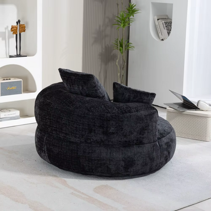 Fauteuil cocooning rond 1 place – Canapé lounge en chenille premium