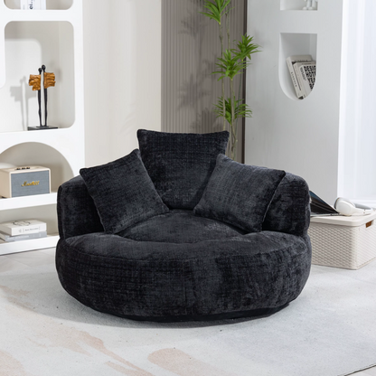 Fauteuil cocooning rond 1 place – Canapé lounge en chenille premium