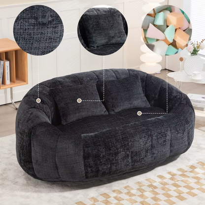 Canapé lounge cocooning en chenille – Design contemporain