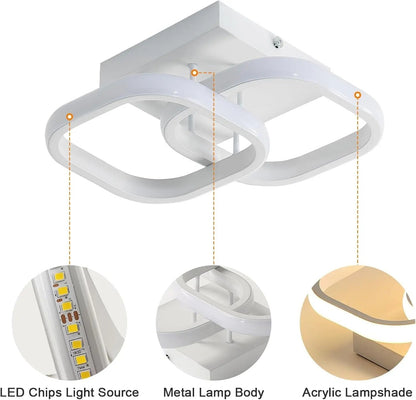 Plafonnier LED Moderne 22W Blanc Chaud 3000K – Luminaire Design Couloir Salon