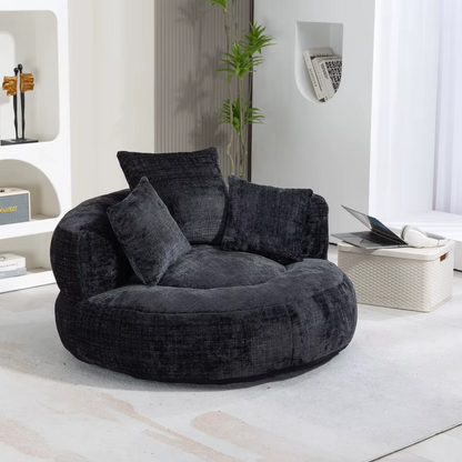 Fauteuil cocooning rond 1 place – Canapé lounge en chenille premium