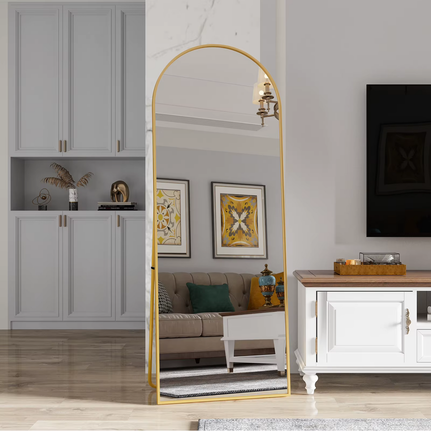 Grand miroir de sol design – Style contemporain