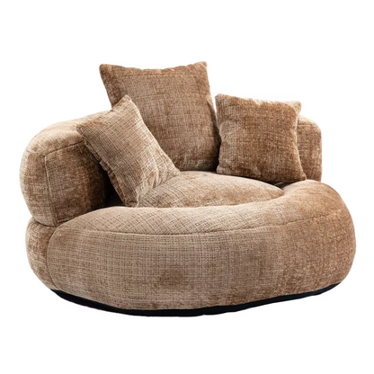 Fauteuil cocooning rond 1 place – Canapé lounge en chenille premium