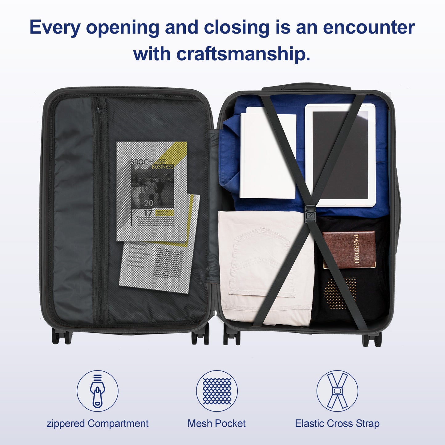 Ensemble Bagages Prestige 2 Pièces - Valise Cabine et Vanity assorti