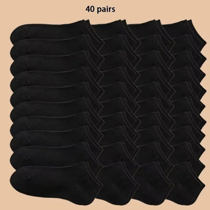 Lot 40 paires chaussettes invisibles 37-43 – Noires ou Mix