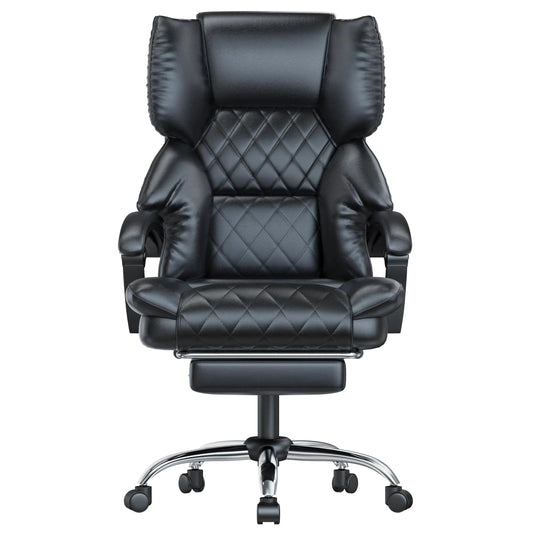 Fauteuil de Bureau Direction Ergonomique - Cuir PU et Repose-Pieds