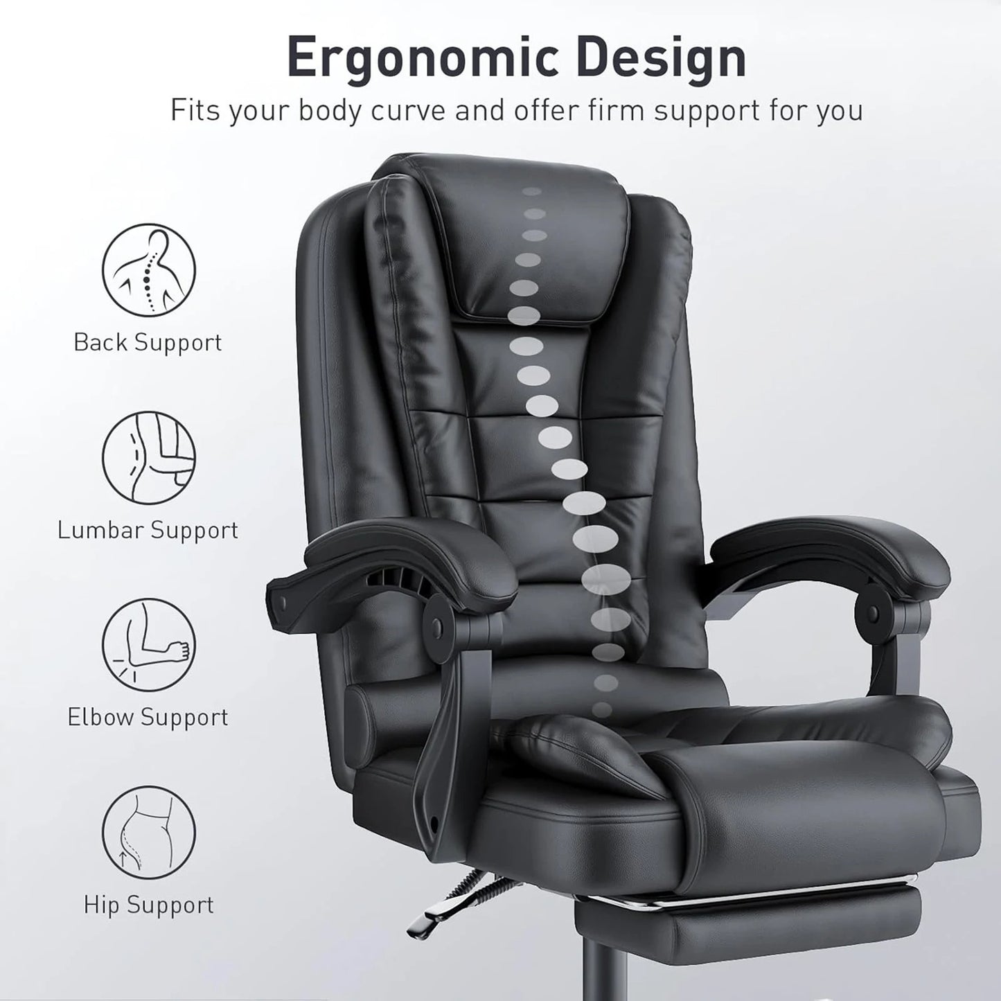 Fauteuil de Bureau Ergonomique de Direction - Confort et Repose-Pieds