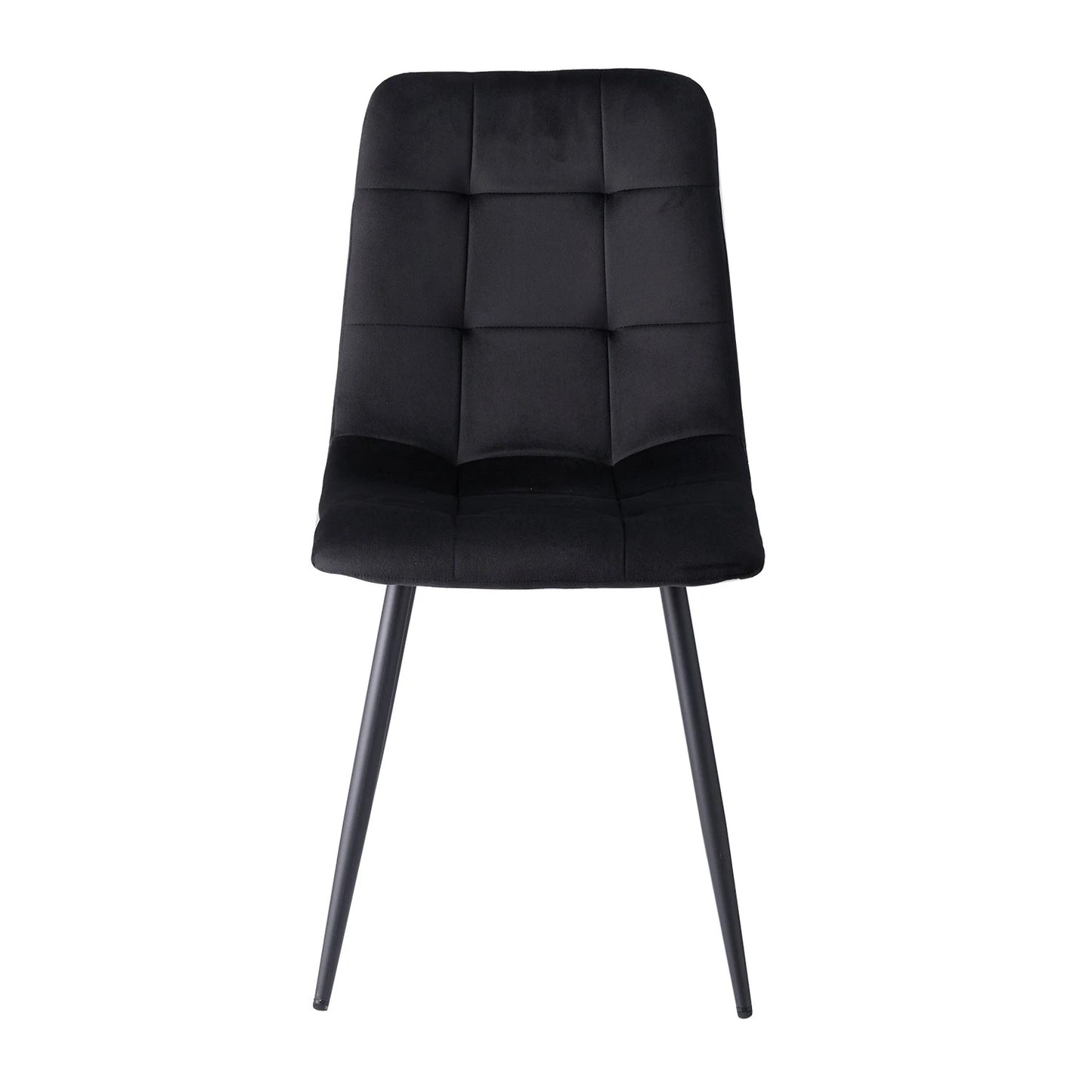 Pack de 4 Chaises Design en Velours - Confort Scandinave et Pieds en Fer