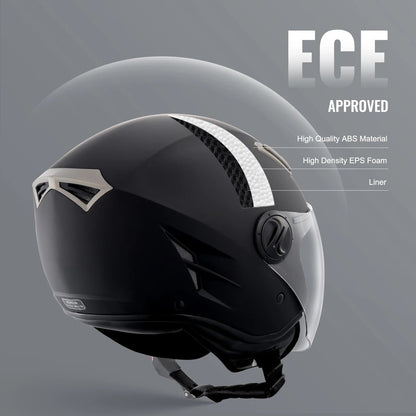 Casque Moto Scooter Confort – Design Moderne – Noir S M L