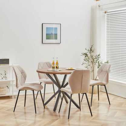Pack de 4 Chaises Design Scandinave - Tissu Confort et Pieds Métal Noir
