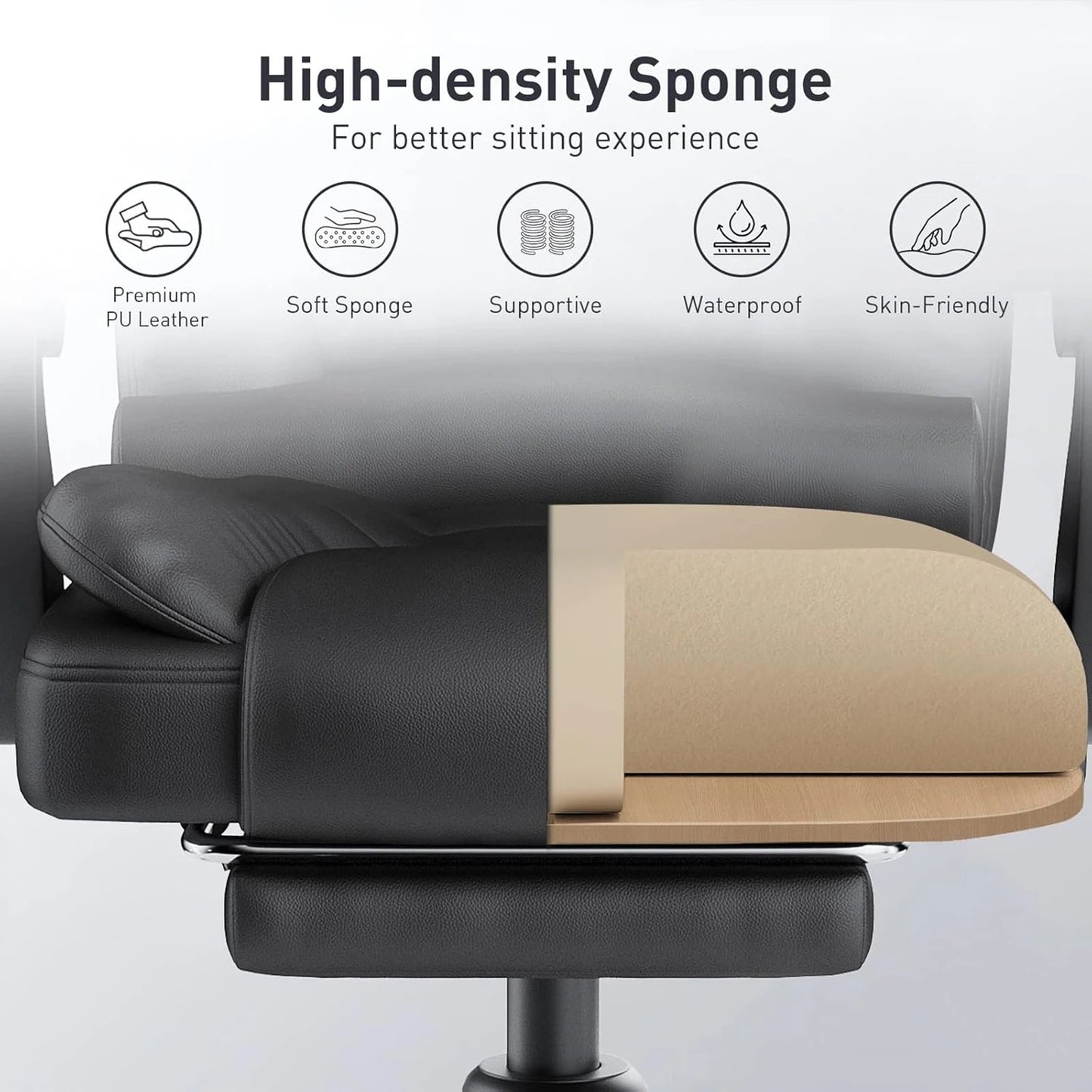 Fauteuil de Bureau Ergonomique de Direction - Confort et Repose-Pieds
