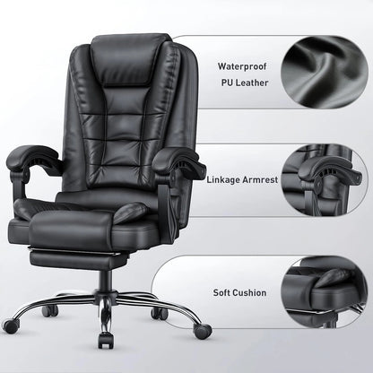 Fauteuil de Bureau Ergonomique de Direction - Confort et Repose-Pieds