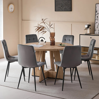 Pack de 4 Chaises Design en Velours - Confort Scandinave et Pieds en Fer