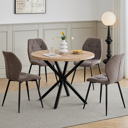 Pack de 4 Chaises Design Scandinave - Tissu Confort et Pieds Métal Noir