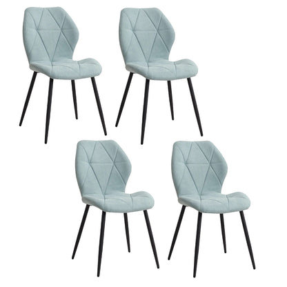 Pack de 4 Chaises Design Scandinave - Tissu Confort et Pieds Métal Noir