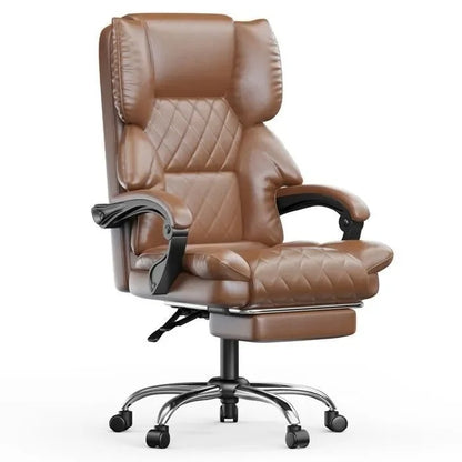 Fauteuil de Bureau Direction Ergonomique - Cuir PU et Repose-Pieds