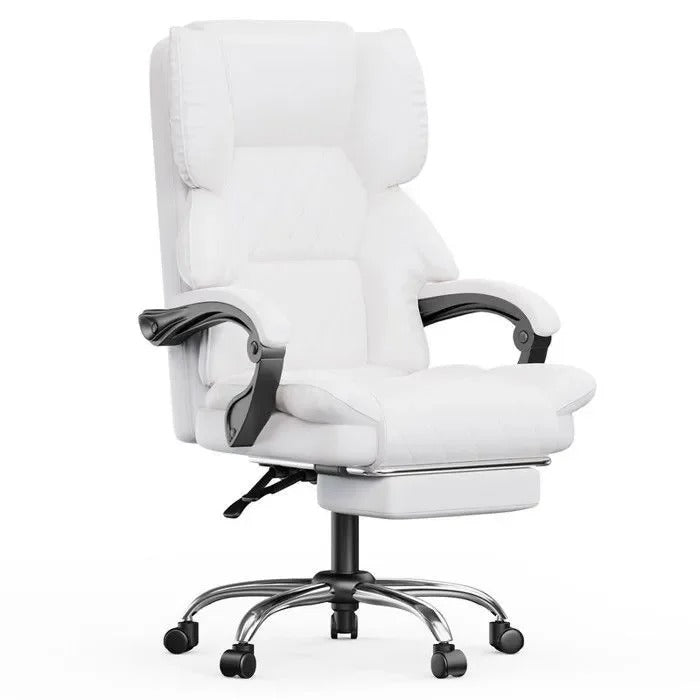 Fauteuil de Bureau Direction Ergonomique - Cuir PU et Repose-Pieds
