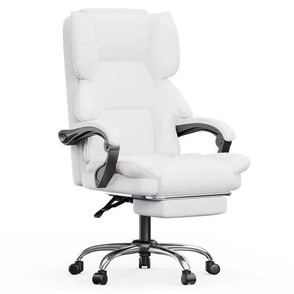 Fauteuil de Bureau Direction Ergonomique - Cuir PU et Repose-Pieds